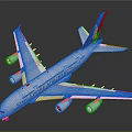 Singapore Airlines Airplane Model With White Body Blue Yellow Tail And Four Engines