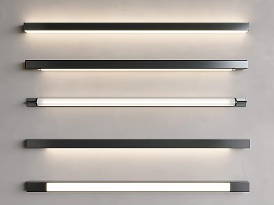 Modern Minimalist Wall Lights with Horizontal LED Tubes and Sleek Wall Mounted Design 3d model