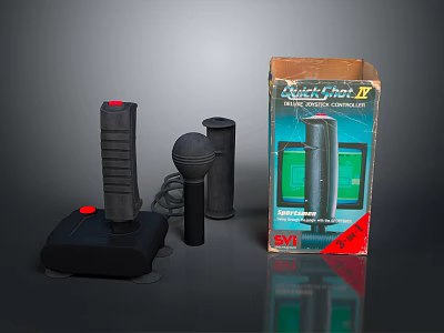 Quick Joy II Retro Computer Game Controller With Box Screen And Accessories 3d model