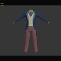 Men's Formal Tailcoat Outfit With White Vest Plaid Pants And Blue Tie