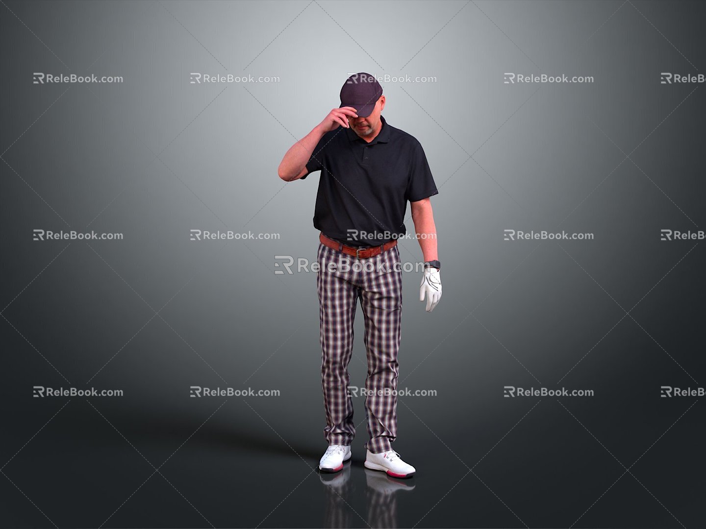 Golf men play golf golfer men men handsome men young teenagers 3d model