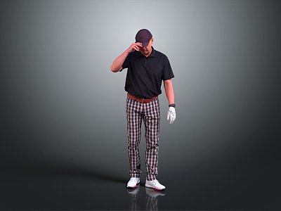 Golf men play golfer men handsome men young teenagers 3d model