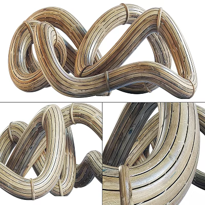 Artistic Wooden Curved Intertwined Architectural Component Decorative Structure Design 3d model