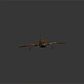 Rusted Metal Aerospace Airplane Model With Intricate Structure Propeller And Wings