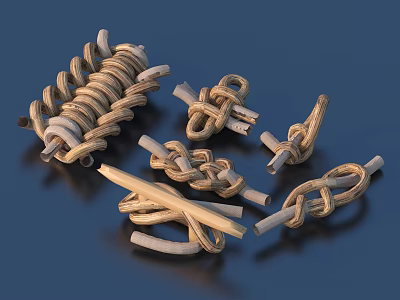 Rope knot hemp rope daily necessities 3d model