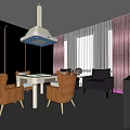 Hotel Mahjong Room Interior With Mahjong Table Brown Chairs Pendant Light And Sofa