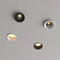 Modern Recessed Spotlights In Black White And Metal Colors On Ceiling For Interior Lighting