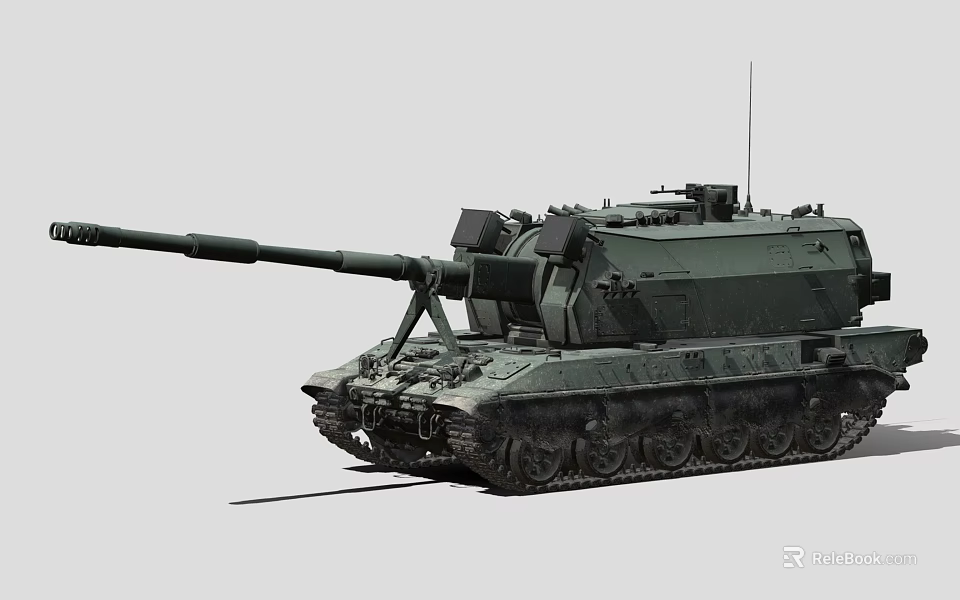 Modern Military Tank With Long Barrel Turret And Armored Tracks Design 3d model 