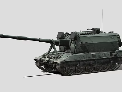 Modern Military Tank With Long Barrel Turret And Armored Tracks Design 3d model