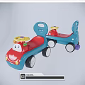 Red And Blue Children's Bicycles With Cartoon Design And Training Wheels
