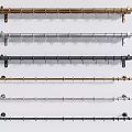 Metal Curtain Rods With Hook Design And Decorative Ends In Gold Silver Black