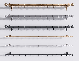 Modern Curtain Rod Curtain Rod Roman Rod Combination 3d model