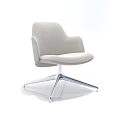 Light Gray Fabric Office Chair With Ergonomic Armrests And Metal Star Base
