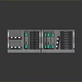 Modern Data Center Server Rack With Multiple Servers Green Red Indicators