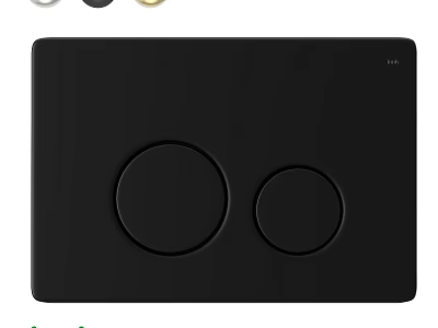 Sleek Black Switch Panel Featuring Two Circular Switches And Modern Design 3d model