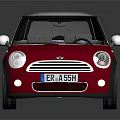 Red Compact Car With Black Roof Modern Design And Reflective Surface 3d model