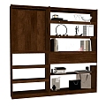 Log Wall Cabinet Storage Cabinet Ornaments Storage Rack Books Books 3d model