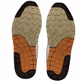 Nike White Orange Gray Mesh Leather Shoes With Wavy Air Cushion Design