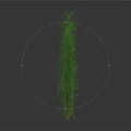 Cartoon Scene Of Simple Green Grass Clumps On Dark Ground With Reflections