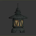 Vintage Chinese Bronze Style Decorative Lantern Furniture With Ornate Patterns And Handle Design