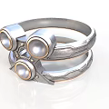 Character And Creature Themed Silver Bracelets With Circular Metallic Ornaments