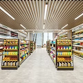 Modern Ce's Stores Exterior And Interior With Glass Doors And Shelves