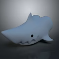 Cartoon Shark 3D Model with White Color and Simple Aquatic Animal Design