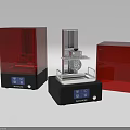 Phrozen Office Electrical Appliances With Red Transparent Enclosure Black Base And Display Screen 3d model