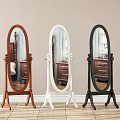 Solid wood floor dressing mirror 3d model 3d model