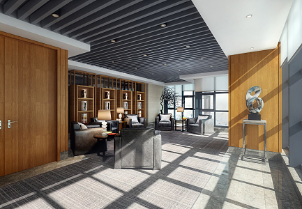 Modern Reception Office Reception Room 3d model