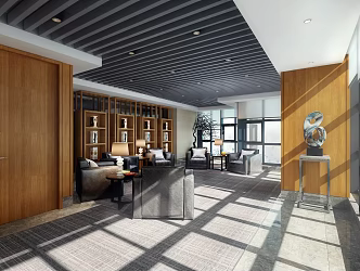 Modern Reception Office Reception Room 3d model