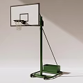 Portable Basketball Hoop Sports Equipment With Green Frame Mobile Base And Backboard