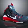 Nike High Top Sports Sneakers Black Red White Stylish Lace Up Comfortable Sole Design