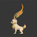 Two White And Yellow Rabbit Like Animals With Large Feathery Ears On Black Background