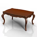 Elegant Wooden Dining Table With Carved Legs And Brown Surface Design 3d model
