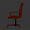 Modern Red Leather Office Chair For Home Office With Armrests Swivel Wheels