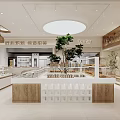 Cozy Dessert Shop Interior With Wooden Counter Glass Display Cases And Fresh Baked Pastries