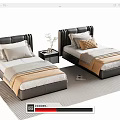Modern single bedside table 3d model