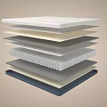 Mattress Layer Structure With Comfort Foam Support Spring And Material Layers 3d model