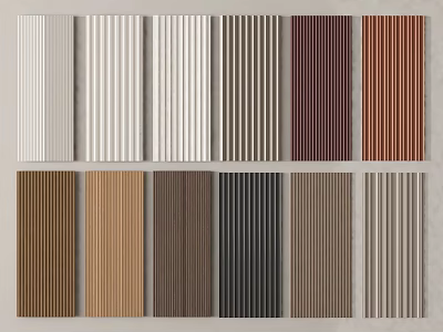 Interior Decorative Wall Paneling In Various Colors With Striped Texture Designs 3d model