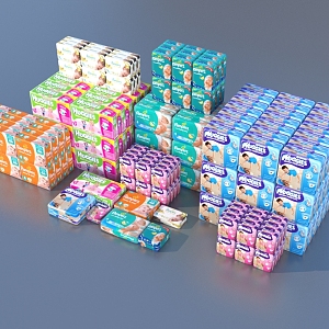 Diapers Supermarket Commodities Daily necessities 3d model