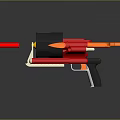 Colorful Assembled Toy Gun With Red Black Orange Body And White Grip For Household Use