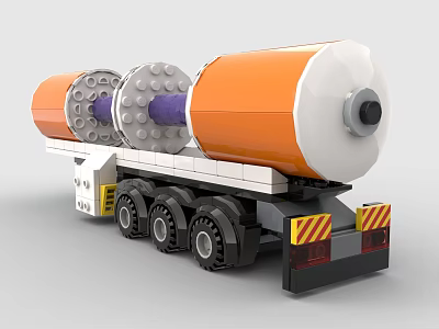Lego toy building blocks transporter trailer 3d model