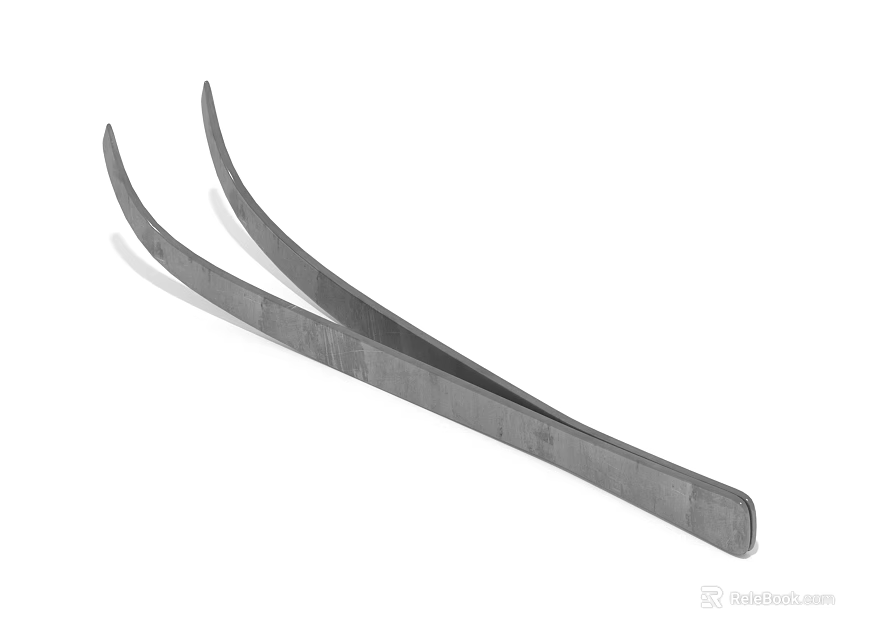 Stainless Steel Medical Tweezers With Curved Tips For Surgical Precision Handling 3d model 