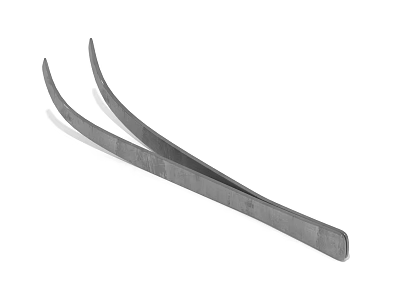Stainless Steel Medical Tweezers With Curved Tips For Surgical Precision Handling 3d model