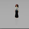 Ethnic Character With Colorful Headdress White Top Black Long Skirt And Green Bracelet