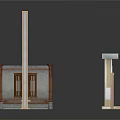 Architectural Decorative Structure With Wooden Frame Arched Design And Circular Elements