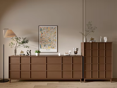 Modern Wood Grain Cabinet Simple Style Cabinet Whole Cabinet Sideboard Balcony Cabinet Storage Cabinet Entrance Cabinet 3d model