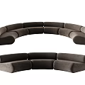Curved Modular Sectional Sofa With Comfortable Seating For Modern Living Room Decor