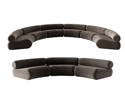 Curved Modular Sectional Sofa With Comfortable Seating For Modern Living Room Decor 3d model